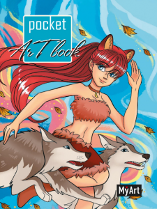 ЗАПИСНАЯ КН СКЕТЧБУК А6 80Л "MYART" 100 Г/М2 POCKET ARTBOOK ДЕВУШКА С ВОЛКАМИ