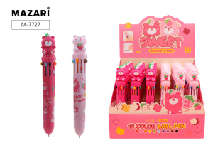 РУЧКА ШАРИКОВАЯ MAZARI SWEET 0.7ММ 10ЦВ