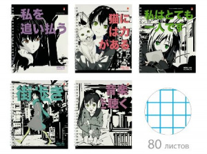 ТЕТРАДЬ 80Л КЛЕТКА "MANGA ANIME. CITY"