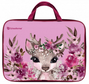 ПАПКА ПОРТФЕЛЬ ТЕКСТИЛЬНАЯ А4 "CUTE DEER'' 33*26,5*6СМ