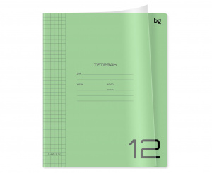 ТЕТРАДЬ 12Л КЛЕТКА "UNITONE GREEN"
