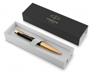 РУЧКА ПОДАРОЧНАЯ ШАРИКОВАЯ СИНЯЯ PARKER "URBAN CORE" MUTED BLACK ЦВЕТ КОРПУСА ЧЕРНЫЙ В КАРТОННОМ ФУТЛЯРЕ
