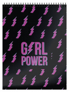 БЛОКНОТ А6 40Л НА ГРЕБНЕ "GIRL POWER"