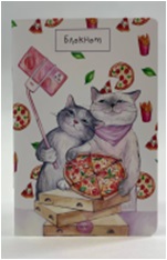 БЛОКНОТ СКОБА А6 40Л ЛИ SWEET CAT SHOP КОТЫ И ПИЦЦА