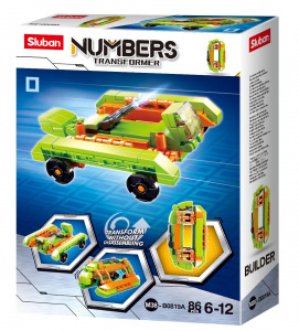 КОНСТРУКТОР"SLUBAN NUMBERS" МАШИНА-ТРАНСФОРМЕР 86 ЭЛЕМЕНТОВ