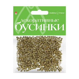БУСИНЫ HOBBY TIME ЗОЛОТЫЕ 3ММ