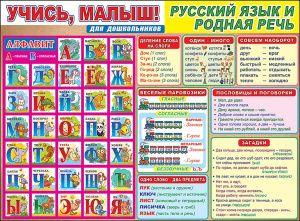 ПЛАКАТ ОБПУЧАЮЩИЙ А2 "УЧИСЬ МАЛЫШ !" РУССКИЙ ЯЗЫК