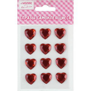 НАБОР ДЛЯ ТВОРЧЕСТВА deVENTE СТРАЗЫ САМОКЛЕЯЩИЕСЯ HEART КРАСНЫЙ