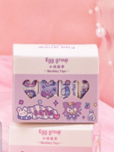 ЛЕНТА КЛЕЙКАЯ ДЕКОРАТИВНАЯ "EGG GROUP PURPLE" 15ММх2М 4Ш/У