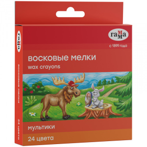 НАБОР ВОСКОВЫХ МЕЛКОВ "МУЛЬТИКИ" 24 ЦВ  