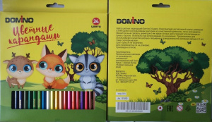 КАРАНДАШИ ЦВЕТНЫЕ "DOMINO" 24 ЦВ NEW