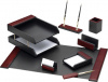 НАБОР ЛЮКС 8 ПРЕДМЕТОВ МДФ ЧЕРНЫЙ/БОРДОВЫЙ