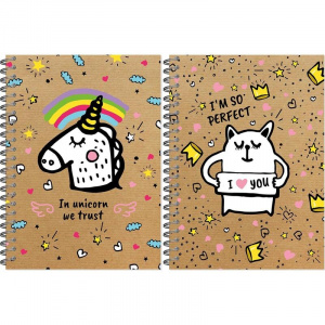 СКЕТЧБУК НА ГРЕБНЕА5 60 Л 100Г/М2 "FUNNY DOOBLE" ОФСЕТНАЯ БУМАГА