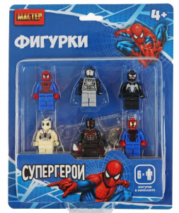 КОНСТРУКТОР МАСТЕР "ФИГУРКИ СУПЕР ГЕРОИ" 6ШТ