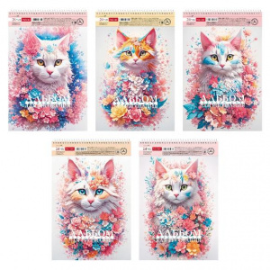 АЛЬБОМ ДЛЯ РИСОВАНИЯ НА ГРЕБНЕ 24 ЛИСТА "SPRING CAT"  