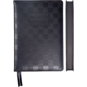 ЕЖЕДНЕВНИК B6 2025 168Л "TOTAL BLACK" ЧЕРНЫЙ ПАТТЕРН В КЛЕТКУ