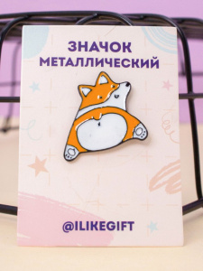 ЗНАЧОК МЕТАЛЛИЧЕСКИЙ "КОРГИ" BROWN