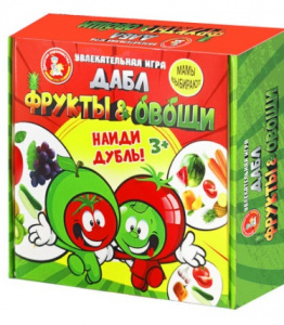 ИГРА НАСТОЛЬНАЯ "ДАБЛ ФРУКТЫ И ОВОЩИ" 20 КАРТОЧЕК