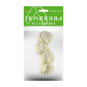 ПОМПОНЫ ИЗ ТКАНИ HOBBY TIME D60ММ 4Ш/У