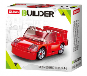 КОНСТРУКТОР SLUBAN "КРАСНЫЙ BUILDER СУПЕРКАР" 44 ЭЛЕМЕНТОВ