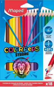КАРАНДАШИ ЦВЕТНЫЕ ПЛАСТИКОВЫЕ 18ЦВ "COLOR'PEPS. СИЛЬНЫЕ" 