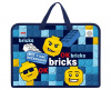 ПАПКА ПОРТФЕЛЬ НА МОЛНИИ С РУЧКАМИ А4 "BRICKS" ПЛАСТИК 34*24,5*3,5СМ