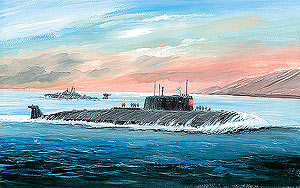 МОДЕЛЬ СБОРНАЯ "ПОДВОДНАЯ ЛОДКА РАПРК К-141 КУРСК"