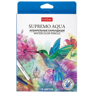 КАРАНДАШИ ЦВЕТНЫЕ АКВАРЕЛЬНЫЕ "SUPREMO AQUA" 18 ЦВ