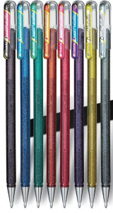 РУЧКА ГЕЛЕВАЯ PENTEL HYBRID DUAL METALLIC 1.0ММ СИНЯЯ+ЗОЛОТАЯ МЕТАЛЛИК