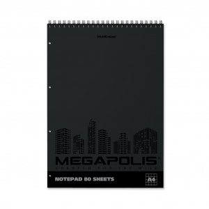 БЛОКНОТ А4 80Л НА ГРЕБНЕ "MEGAPOLIS"