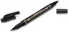 МАРКЕР ПЕРМАНЕНТНЫЙ PENTEL PEN TWIN TIP КРУГЛЫЙ 0.3-0,6ММ/0,8-1,2ММ ДВУХСТОРОННИЙ ЧЕРНЫЙ
