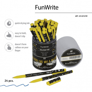 РУЧКА ШАРИКОВАЯ "FUN WRITE. МАШИНЫ. ЦВЕТ ЖЕЛТЫЙ"