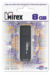 КАРТА ПАМЯТИ MIREX 8Gb "LINE BLACK" ЧЕРНАЯ 