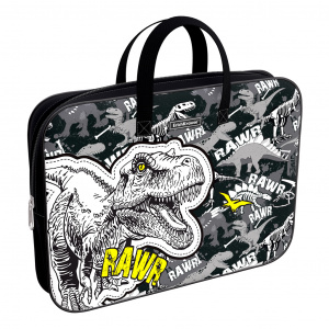 ПАПКА ПОРТФЕЛЬ НА МОЛНИИ С РУЧКАМИ А4 "DINOSAUR PARK" ТЕКСТИЛЬ 36*29*7СМ