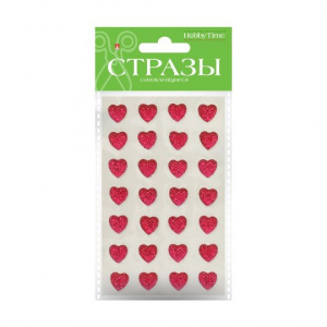 СТРАЗЫ САМОКЛЕЯЩИЕСЯ "СЕРДЕЧКИ" 12ММ