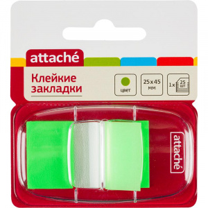 БЛОК ЗАКЛАДКА 25*45ММ 1ЦВ*25Л "ATTACHE" ЗЕЛЕНЫЙ 