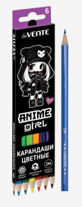 КАРАНДАШИ ЦВЕТНЫЕ "ANIME GIRL" 6 ЦВ