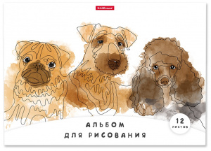 АЛЬБОМ ДЛЯ РИСОВАНИЯ НА СКОБЕ 12 ЛИСТОВ "ДРУЖОК" ОФСЕТ 100Г/М2