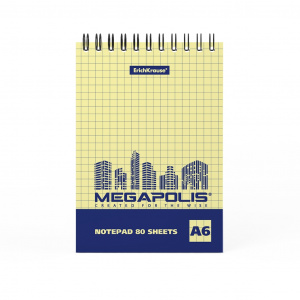 БЛОКНОТ А6 80Л НА ГРЕБНЕ ERICH KRAUSE "MEGAPOLIS YELLOW CONCEPT"
