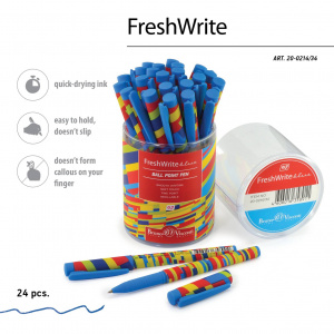 РУЧКА ШАРИКОВАЯ "FRESHWRITE. CRAZY. ПОЛОСКИ" 0.7ММ СИНЯЯ