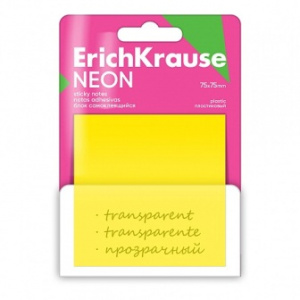 БЛОК ЗАКЛАДКА ПЛАСТИК 75*75 50Л "ERICH KRAUSE НЕОН" АССОРТИ