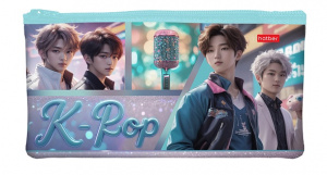 ПЕНАЛ МЯГКИЙ ПЛОСКИЙ "K-POP MUSIC" 20,5*11СМ