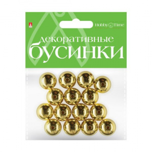 БУСИНЫ HOBBY TIME ЗОЛОТЫЕ 16ММ