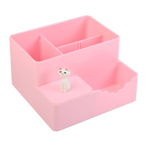 ПОДСТАВКА НАСТОЛЬНАЯ "WHITE CAT" РОЗОВАЯ С ФИГУРКОЙ КОШЕЧКИ 10,6*17,5*18,1СМ