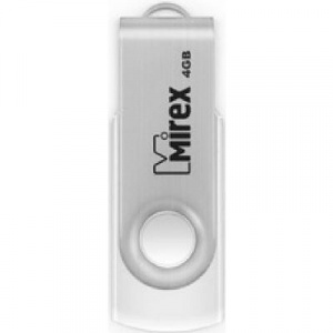 КАРТА ПАМЯТИ MIREX 4Gb "SWIVEL WHITE" БЕЛАЯ