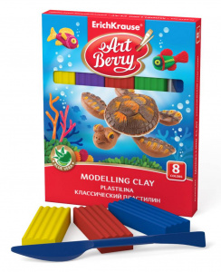 ПЛАСТИЛИН 8ЦВ "ARTBERRY" 144Г С АЛОЭ ВЕРА