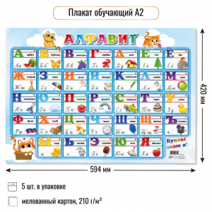 ПЛАКАТ ОБУЧАЮЩИЙ А2 "АЛФАВИТ" 