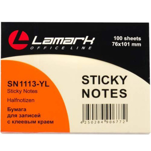 БЛОК 76*101 1ЦВ*100Л "LAMARK" ЖЕЛТАЯ ПАСТЕЛЬ  