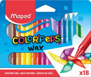 НАБОР ВОСКОВЫХ МЕЛКОВ MAPED COLOR'PEPS 18 ЦВ 