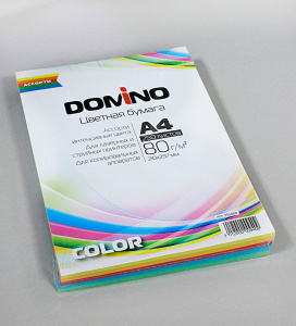 БУМАГА ОФИСНАЯ ЦВЕТНАЯ А4 DOMINO COLOR 250 ЛИСТОВ 80Г/М² ИНТЕНСИВ АССОРТИ